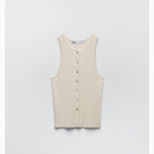 Cream button down tank